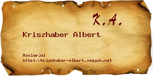 Kriszhaber Albert névjegykártya